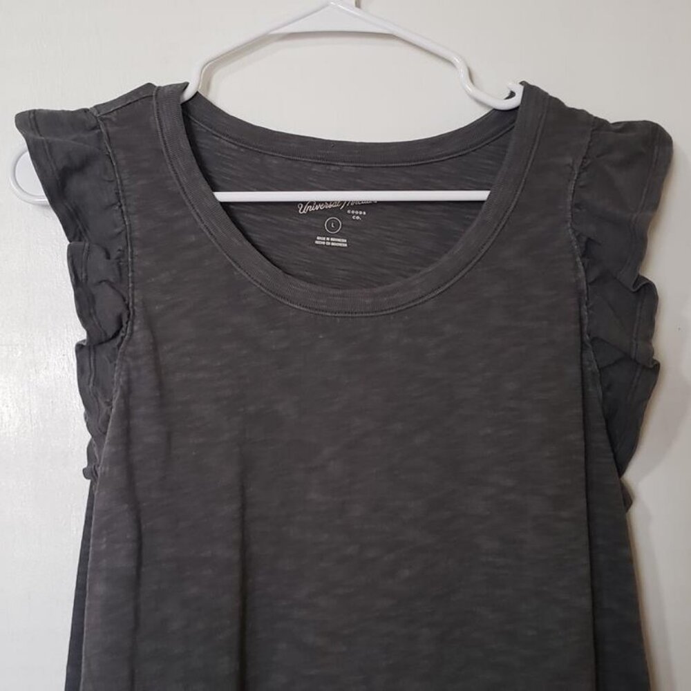 Gray Flutter Sleeve Maxi Dress Size L